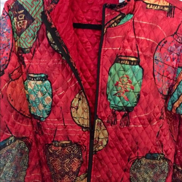 💯% SILK CHICOS jacket lanterns, pretty, unique - Picture 9 of 9
